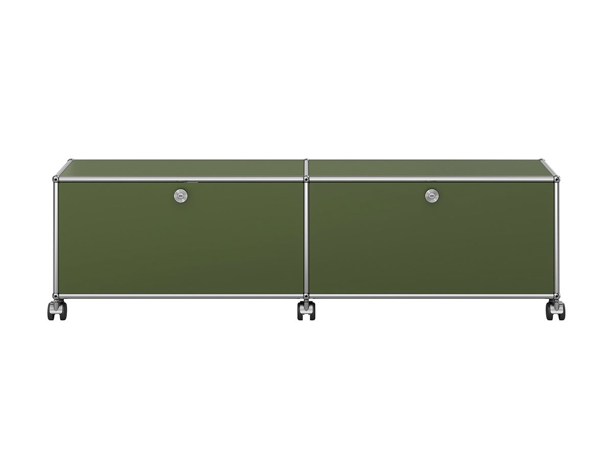 USM Haller  TV Board / USMハラー テレビボード  W / D / H：1523 / 373 / 430mm  ドロップダウンドア × 2、キャスター付き